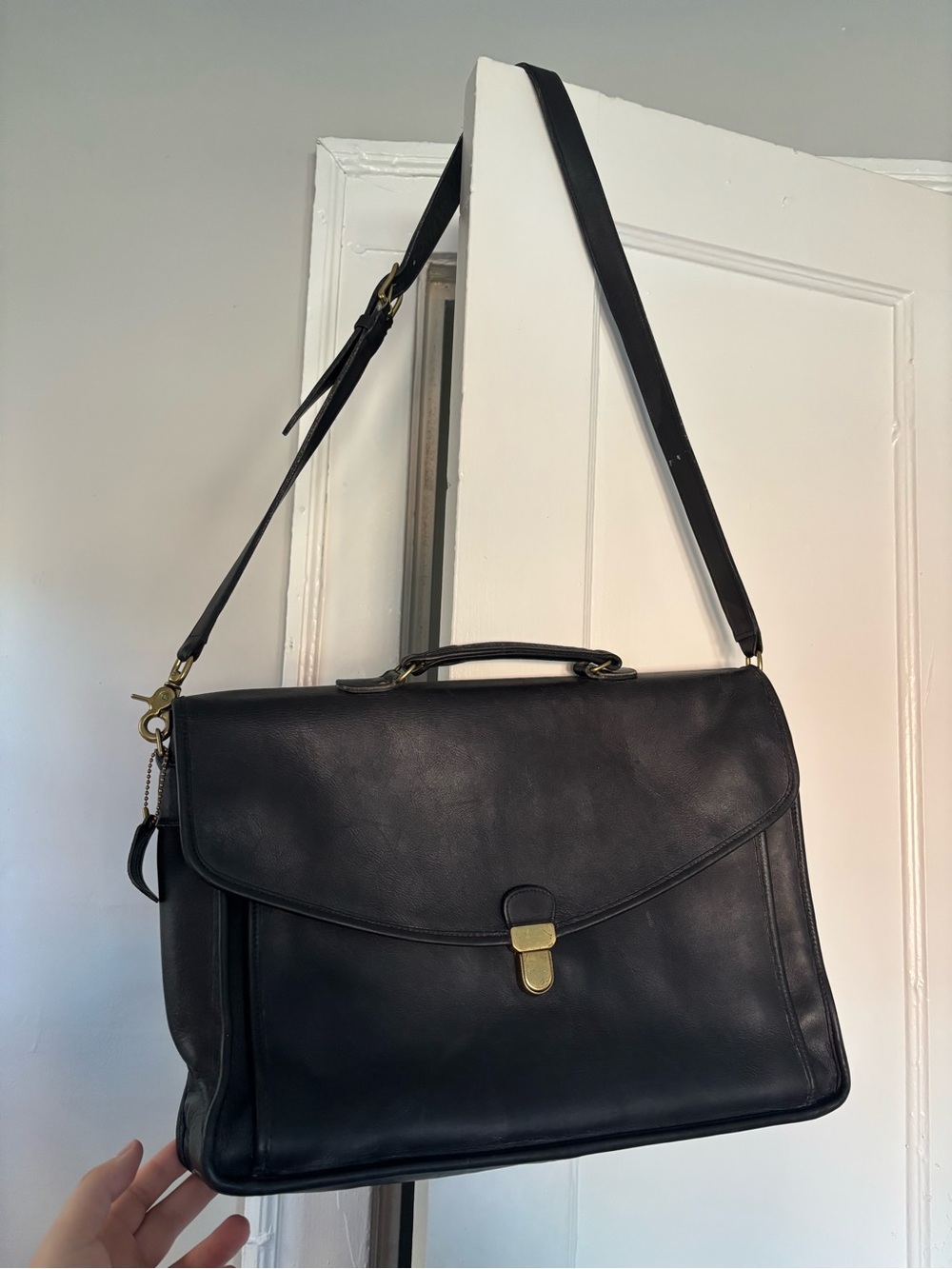 Vintage Coach Black Leather Briefcase